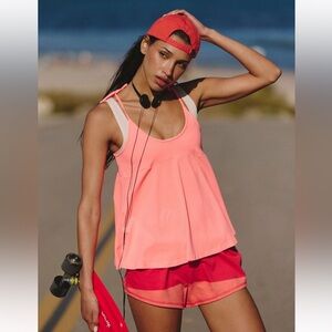 Free People Movement Hot Shot Babydoll Tank, size M NWT. Neon Coral